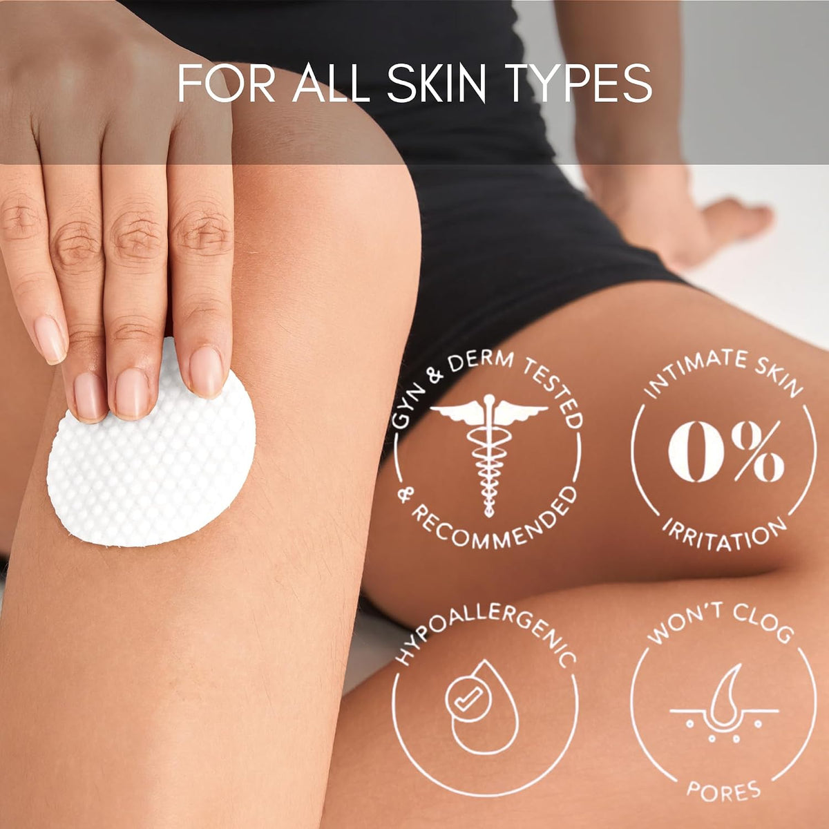 Ingrown Hair Pads for Face & Body, 12% AHA BHA Exfoliating Wipes